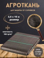 Агроткань 2.5 х 10 м (100 г/м2)